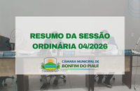 Câmara de Bonfim do Piauí debate saúde, infraestrutura e demandas da população em sessão ordinária