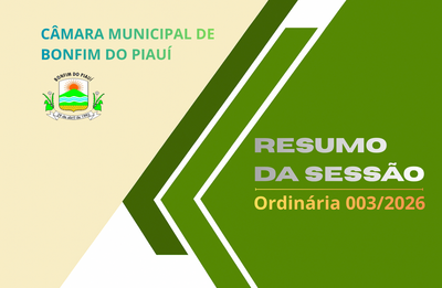Resumo - Sessão ordinária 003/2026
