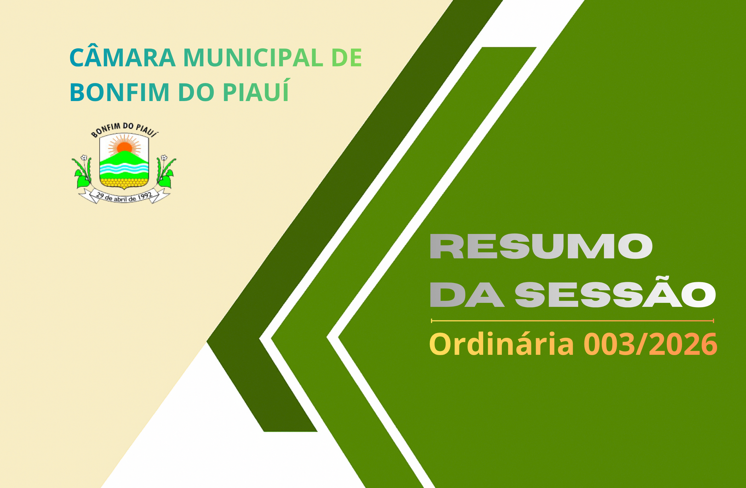 Resumo - Sessão ordinária 003/2026