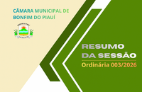 Resumo - Sessão ordinária 003/2026